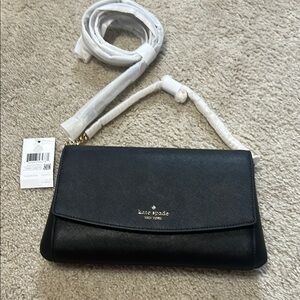 Kate Spade Black Crossbody Bag with Flap Closure